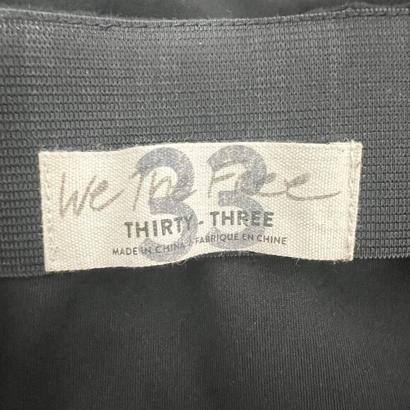 Free People We the Free Black Real Deal Slit Hem Flare Pant 33 Faux Suede HR - Picture 8 of 13